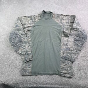 Massif Airman Battle Shirt‎ Mens Medium Green Camo Flame Resistant Padded BDU B1